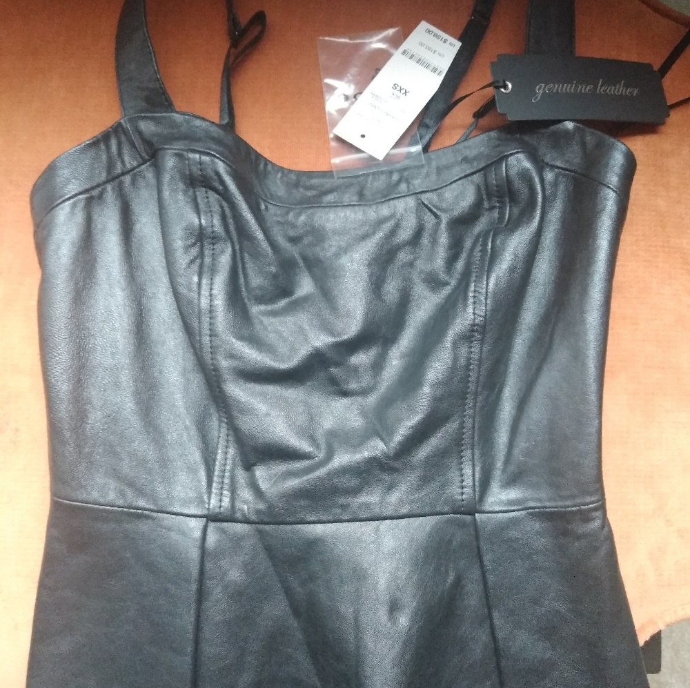Leather halter top
